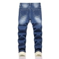 thumbnail image 5 of XEGLSBU Boys Denim Pants Distressed High Street Casual Long Jeans for Tween Comfortable Stretch Trousers Autumn Blue Size 11-12 Years, 5 of 10
