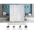 thumbnail image 2 of YRLLENSDAN 4 Panel Wood Room Divider White 5.6 Ft Tall Privacy Wall Divider 66.9" x 15.75" Each Panel Folding Wood Screen for Home Office Bedroom Restaurant (White), 2 of 7