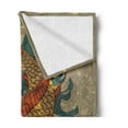 thumbnail image 2 of Japanese Soft Flannel Fleece Throw Blanket, Grunge Style Oriental Water Koi Carp Fish Aquatic Theme Distressed Pattern, Cozy Plush for Indoor and Outdoor Use, 60" x 80", Multicolor, by Ambesonne, 2 of 5