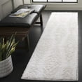 thumbnail image 2 of SAFAVIEH Rumi Elsie Geometric Polyester Shag Runner Rug, Ivory/Light Beige, 2'2" x 8', 2 of 7