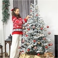 thumbnail image 6 of JERFIT 6ft Pre-Lit Snow Flocked Artificial Christmas Tree with Foldable Metal Stand, Fire Retardant, Full Hinged Branches for Easy Setup, Green & White, 6 of 6