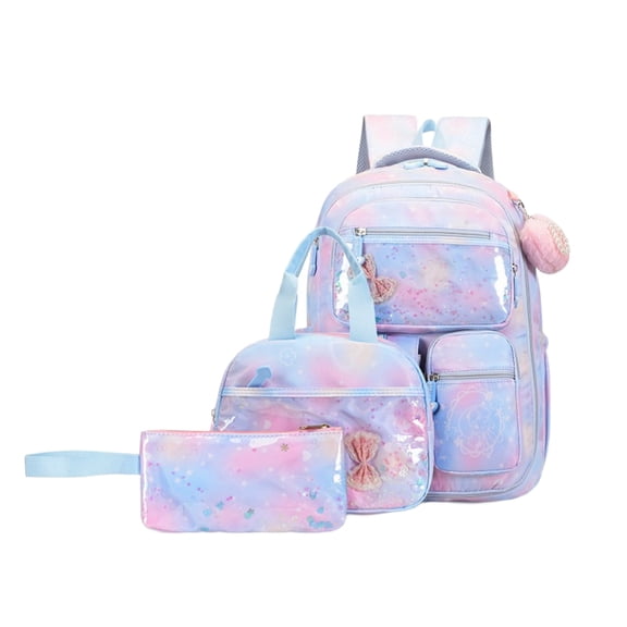 Girls Backpack Set, Cute School Backpack for Teens Girls Kids Bookbags for Elementary High School Women Laptop Bags Daypacks Set With Lunch Bag and Pencil Case