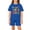 Blue, variant on Grblisyd Boys Girls Summer Clothes Back to School Cute Letter Print & Elastic Waist Short Sleeve Shorts Set Size 6-12