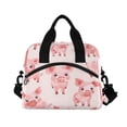 thumbnail image 2 of Lunch Bag Portable Crossbody Meal Bag Cooler Bag Insulated Lunch Bag Food Bag Handheld & Crossbody Design Pink Pig, 2 of 6