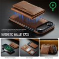 thumbnail image 4 of Case For IPhone Air Funda Protectora RFID de 6,5" con Ranuras para 7 Tarjetas Magsafe, Soporte 2 en 1, Funda Protectora de Cuero Desmontable a Prueba de Golpes, Marrón, For IPhone Air, 4 of 7