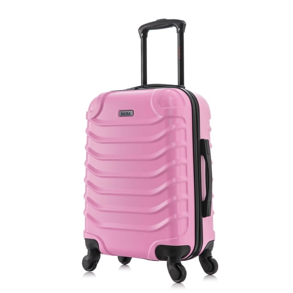 Open Box InUSA Endurance 20" Hardside Lightweight Luggage with Spinner Wheels, Handle, and Trolley, Pink