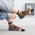 thumbnail image 5 of Bingfone Colorful Owl Tattoo Art Design Patterned Men's Women's Casual Cotton Socks, 5 of 5