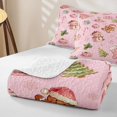thumbnail image 4 of Erosebridal Gingerbread Man Twin Quilt Set, Christmas Stocking Twin Coverlet Set, Pink, 2 Pieces, 1 Bedspread and 1 Pillowcase, 4 of 7