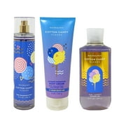 Bath and Body Works Cotton Candy Clouds 3 Piece Set - Fragrance Mist - Body Cream - Shower Gel - Full Size