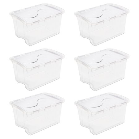 - Sterilite, 48 Qt./45 L Hinged Lid Storage Box, White, Case of 6