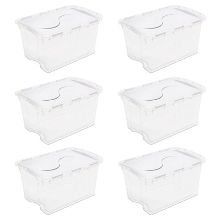 Sterilite, 48 Qt./45 L Hinged Lid Storage Box, White, Case of