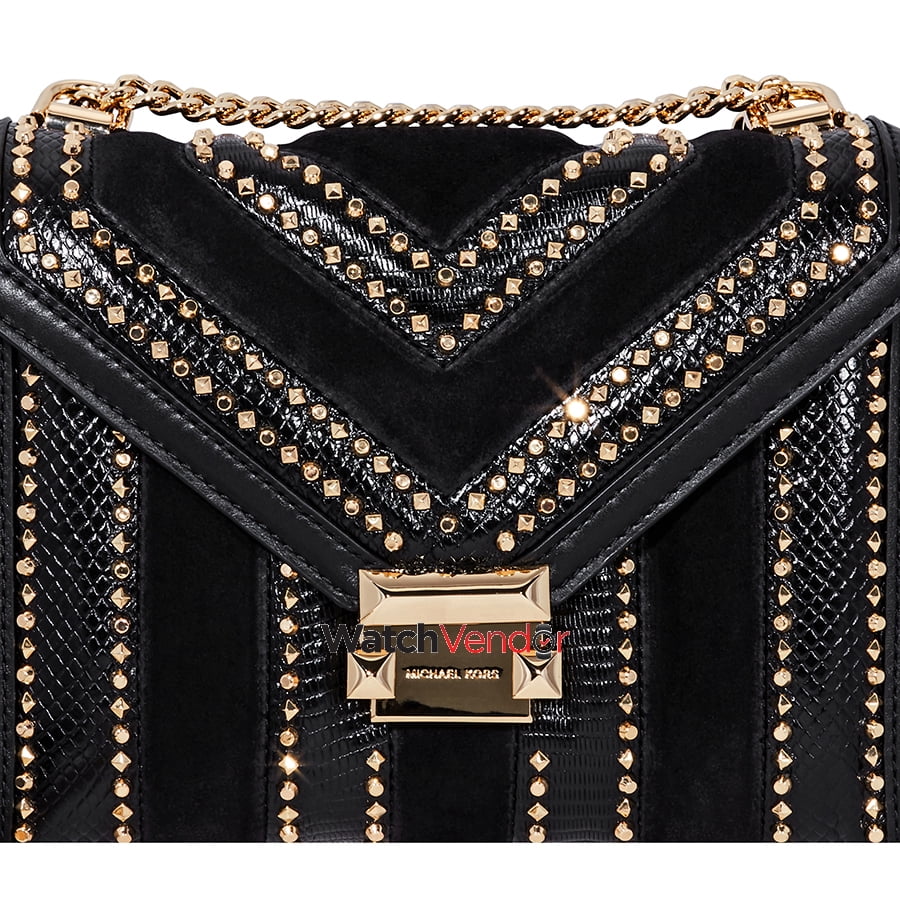 michael kors whitney black and gold