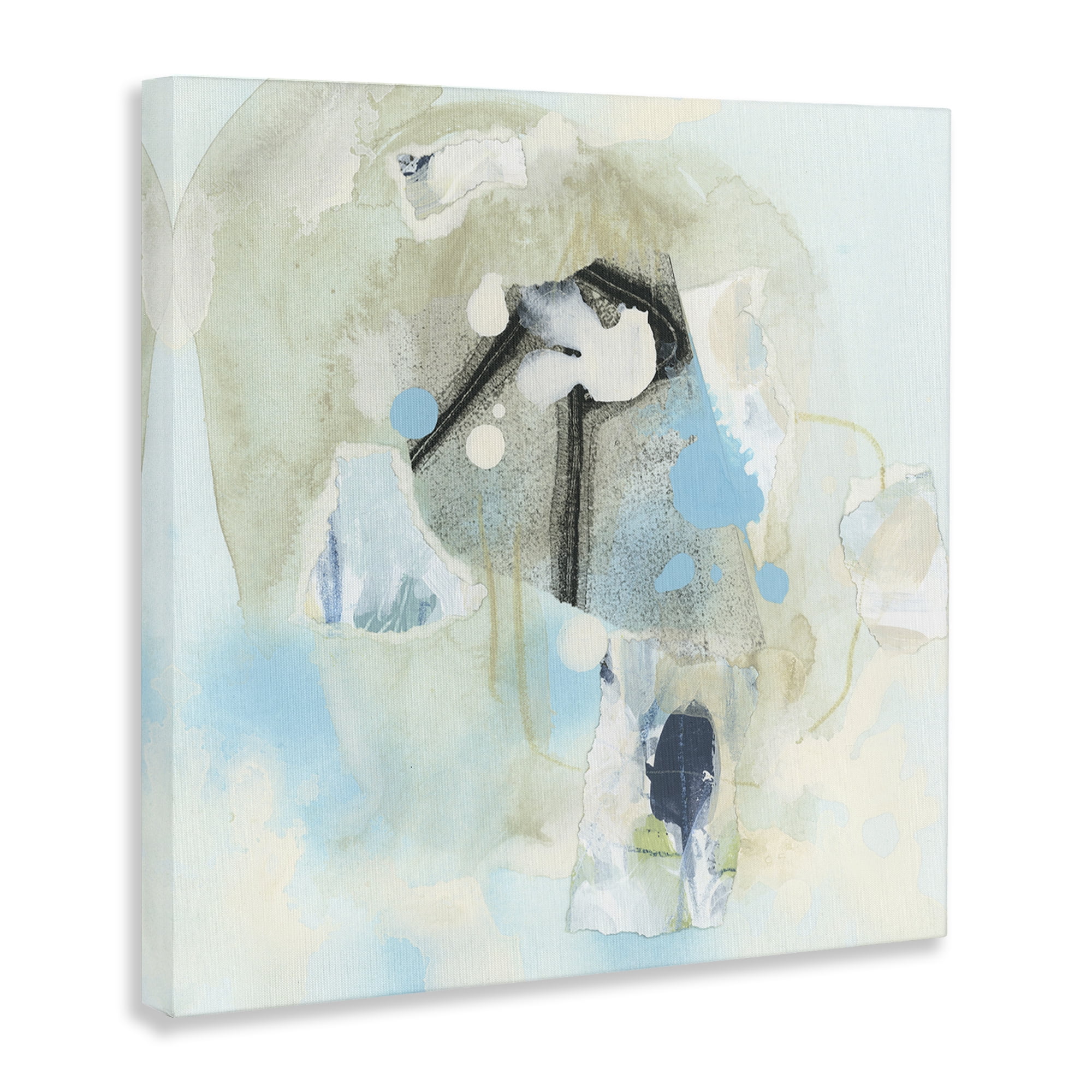Stupell Industries Soft Blue Complex Abstraction Abstract Painting Gallery Wrapped Canvas Art Print Wall Art, 36 x 36