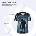 thumbnail image 3 of Lsque Moon Wolf Warrior Pattern Mens Polo Golf Shirts Funny Graphics Shorts Sleeve Button Shirts Baseball T-shirt-4X-Large, 3 of 7