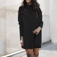 thumbnail image 2 of Vestido de punto de mujer para otoño-invierno: poliéster, cuello redondo, manga larga, informal, 2 of 4