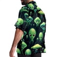 thumbnail image 3 of Alien Men's Casual Short Sleeve Printed Button Down Spread Collar Tops Summer Beach Shirts Unisex, 3 of 6