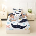 thumbnail image 4 of Feelyou Cute Cartoon Fish Starfish Shell Twin Sheet Sets for Boys Girls, Kawaii Ocean Marine Wildlife Bedding, 3pcs, 4 of 5