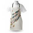 thumbnail image 3 of Jellyfish Apron Boho Feather Tentacles Shells Vintage Art Print Under the Sea Tribal Fish, Unisex Kitchen Bib Apron with Adjustable Neck for Cooking Baking Gardening, Gray Beige Brown, by Ambesonne, 3 of 3