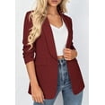 thumbnail image 6 of PRETTYGARDEN Women's Spring Blazers Business Casual Outfits Open Front Ruched 3/4 Sleeve Lightweight Work Suits Jackets, 6 of 9