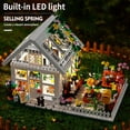 thumbnail image 2 of Miniset de construcción de casas de flores con LED, juguete de bloques de construcción para invernaderos con vista a la ciudad, regalo de Halloween y Navidad para amigos o niñas de 8 a 12 años, 2 of 9