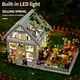 thumbnail image 2 of Miniset de construcción de casas de flores con LED, juguete de bloques de construcción para invernaderos con vista a la ciudad, regalo de Halloween y Navidad para amigos o niñas de 8 a 12 años, 2 of 9