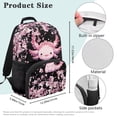 thumbnail image 7 of Yuyamidu Axolotl Kids School Backpack for Girls Pink Cherry Blossom Kids Teens School Bookbag Elementary Primary Schoolbag Bagpack for Students, 7 of 7