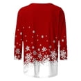 thumbnail image 5 of Puntoco Blusa de manga 3/4 con cuello redondo y estampado navideño para mujer, 5 of 5