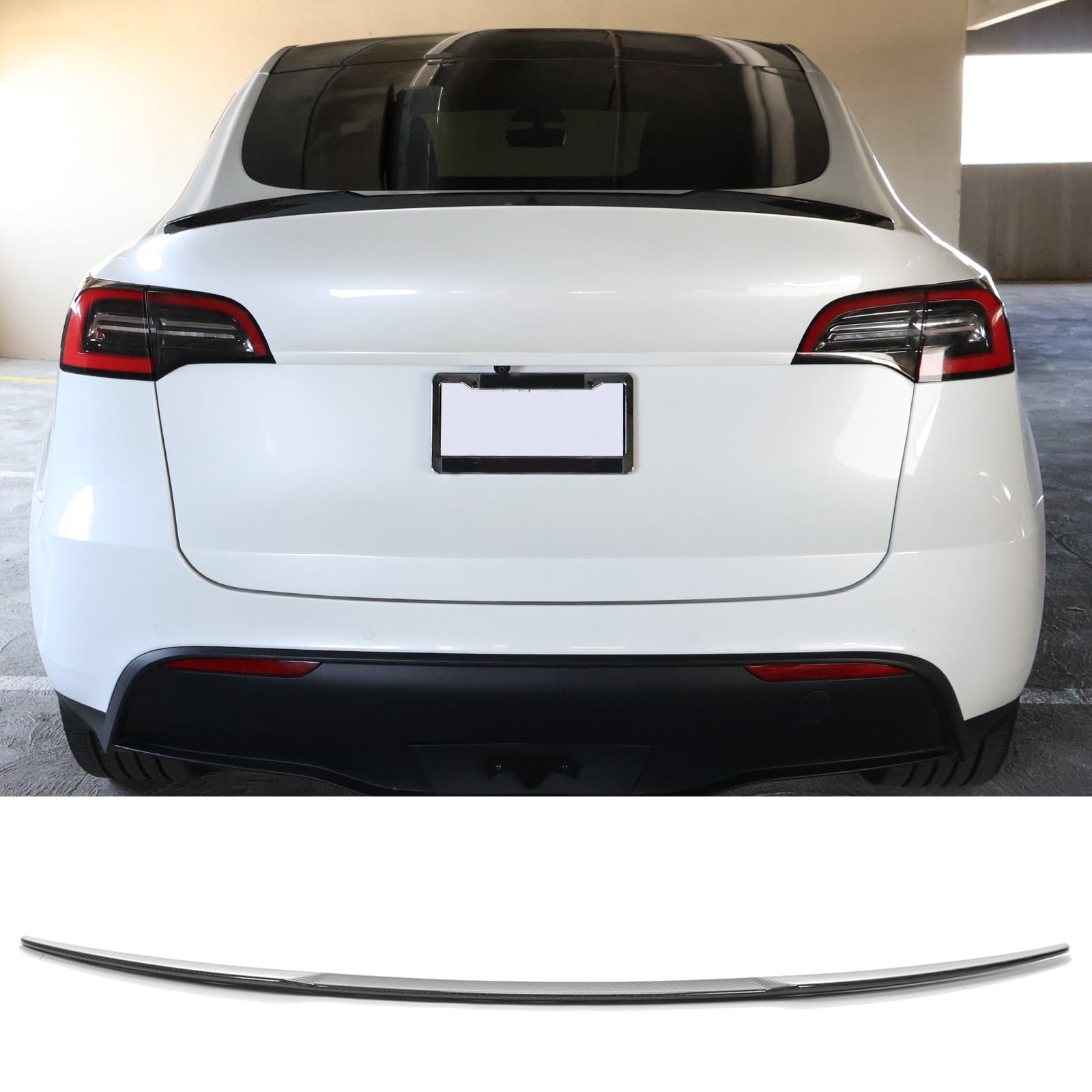 Ikon Motorsports Rear Trunk Spoiler for 2020-2025 Tesla Model Y IKON Style Dry Carbon Fiber Tail Wing