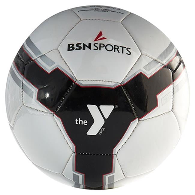 BSN Sports THE YMCA Soccer Ball, Size 4, Black and White