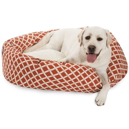 UPC: 0788995544012 | Majestic Pet | Bamboo Sherpa Bagel Pet Bed For Dogs  Burnt Orange  Large