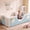 Blue - Overalls, variant on FICISOG Lovely Toddler Beds, Low Montessori Floor Bed for Toddlers, Crib Size Kids Bed with Safety Guardrails and Wood Slats, Soft Boucle Toddler Bed for Girls Boys Children Aged 3-7 Years Old, Pink
