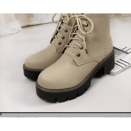 

Htoonney Autumn Winter warm Fashion Women s Lace-Up Women Snow Boots