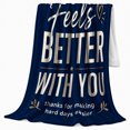 thumbnail image 2 of Navy Work Better You, Festive autumn celebration Scene, Warm Flannel Blanket for Living Room and Reading Nook with Detailed Artwork, Art Lovers autumn celebration Gift, Festive Home Decor, 2 of 9