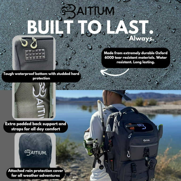 Fishing Backpack, Fishing Tackle Backpack With Rod Holders Fishing Backpack, Fishing Tackle Backpack With Rod Holders