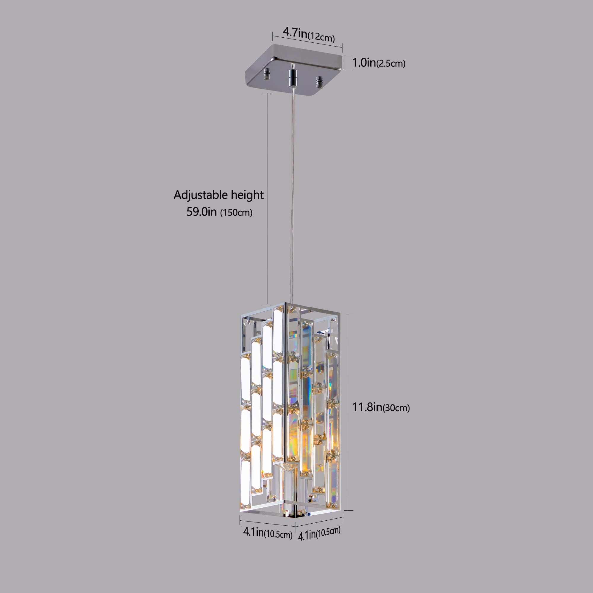 Black Pendant Lighting Modern Pendant Light, Mini Crystal Chandeliers,Adjustable Pendant Light Fixture for Kitchen Island Dinning Room Bedroom (3 Pack)