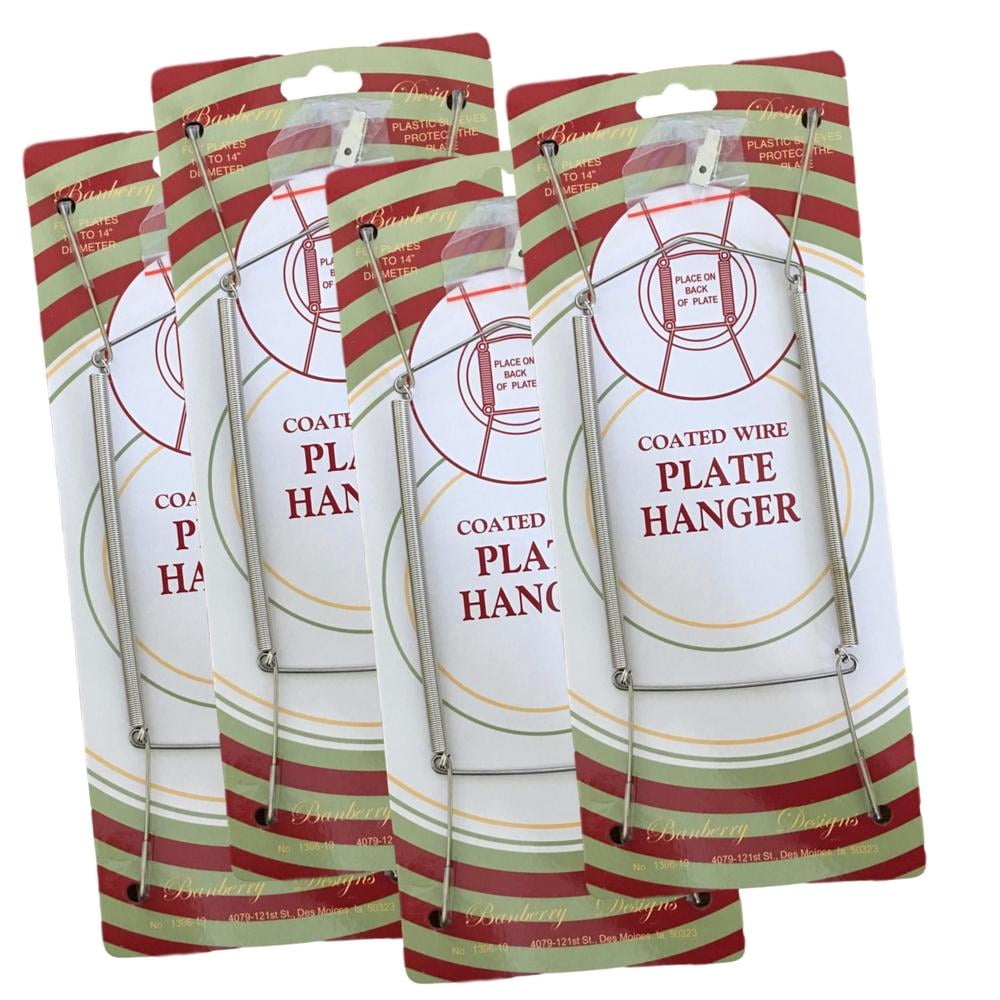 chrome vinyl coated plate hanger 10 to 14 inch pack of 4 hangers