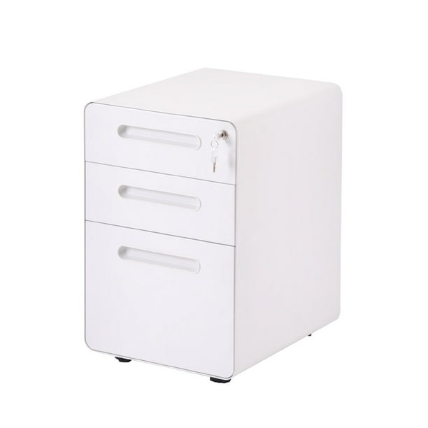 3 Drawers Locking Filing Cabinet Secure Metal Vertical ...
