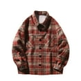 thumbnail image 2 of DDAPJ pyju Big and Tall Button Down Shirts for Men Plaid Shirt Lightweight Casual Stylish Shacket Jackets Red XXL, 2 of 4