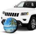 thumbnail image 2 of KAKALAD Tropical Beach Ocean Sea Palm Tree 05 Spare Tire Cover Universal Vehicle Accessories Buckle Car Tools 16”in, 2 of 6