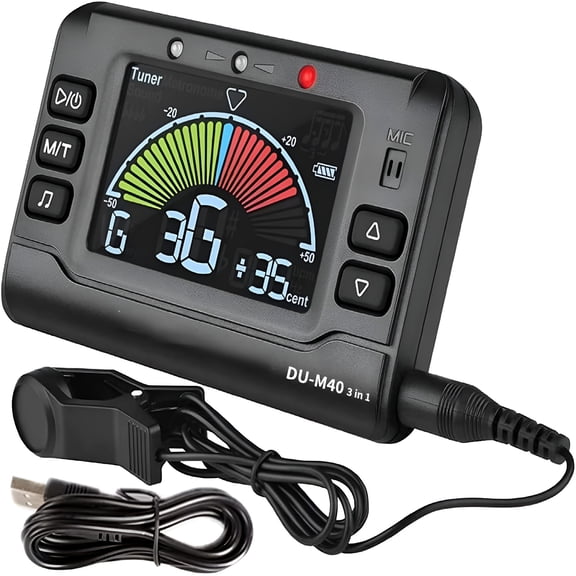 GJX Metronome Tuner, Rechargeable 3 In 1 Digital Metronome Tuner Tone Generator for Guitar, Bass, Violin, Ukulele, Chromatic, Clarinet, Trumpet, Flute, Tuners for All Instruments