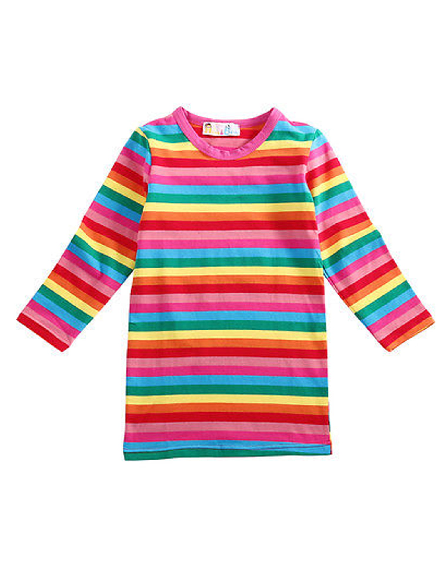 Baby Girls Fall Soft Rainbow Top Blouse Long Sleeve Toddler Casual Tops 