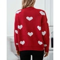 thumbnail image 6 of Cardigans for Women Heart Print Valentine's Day Sweaters Loose Casual Button Down Long Sleeve Open Front Knit Cardigans Alsol Lamesa, 6 of 6