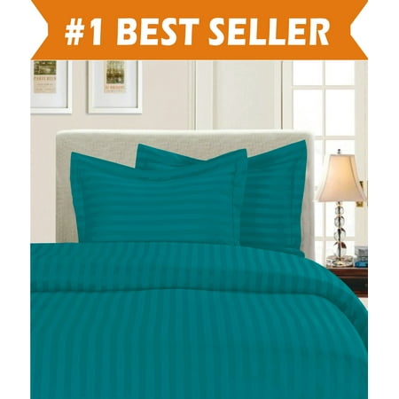 1800 Thread Count Damask Stripe Duvet Cover Set King California