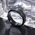 thumbnail image 4 of 6MM Frosted Black Titanium Steel Band Women's Wedding Matte Party Ring Size 6-13, 4 of 4