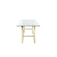 thumbnail image 4 of American Home Classic Brady Modern Metal and Glass Desk in High Polish Gold, 4 of 5