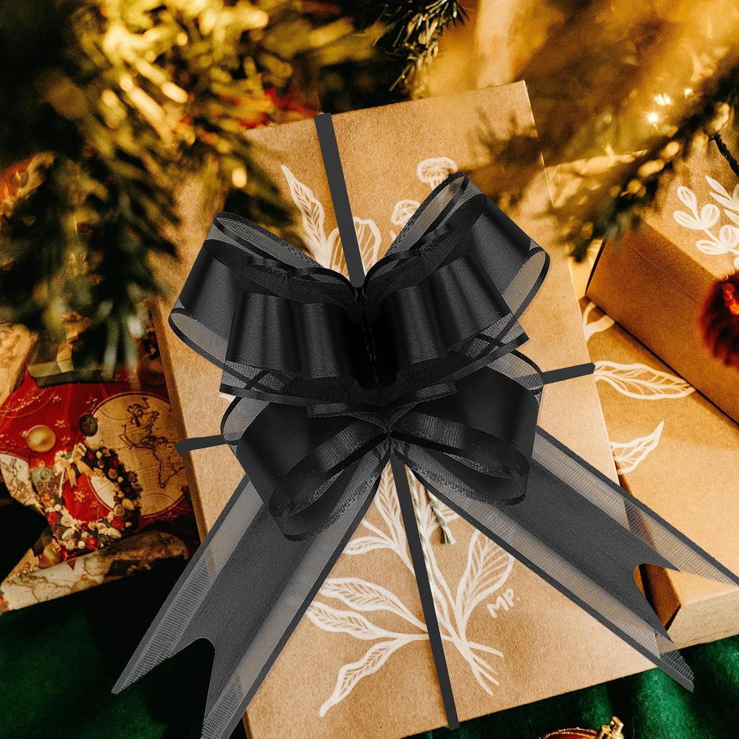 Pull Bows for Gift Wrapping, 10Pcs Bow Ribbon Wrapping 6 Inches Large Christmas Presents Package, Baskets, Wedding Box and Party Birthdays Holidays Decoration