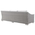 thumbnail image 5 of Modway Conway 4-Piece Outdoor Patio Wicker Rattan Furniture Set in Light Gray White, 5 of 10