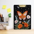 thumbnail image 5 of Acrylic Writing Board Gold 12.5*9 Inch Clipboards Transparent Acrylic Material Suitable For Office Classroom Teachers Fashion Bloggers Stationery Enthusiasts Orange Butterfly, 5 of 9