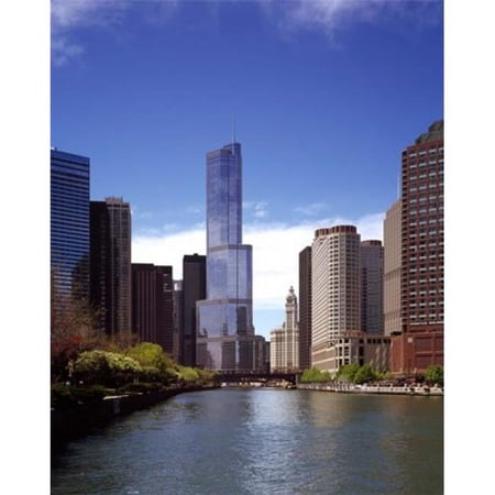 Skyscraper in A City Trump Tower Chicago River Chicago Cook County Illinois USA Poster Print - 14 x 11