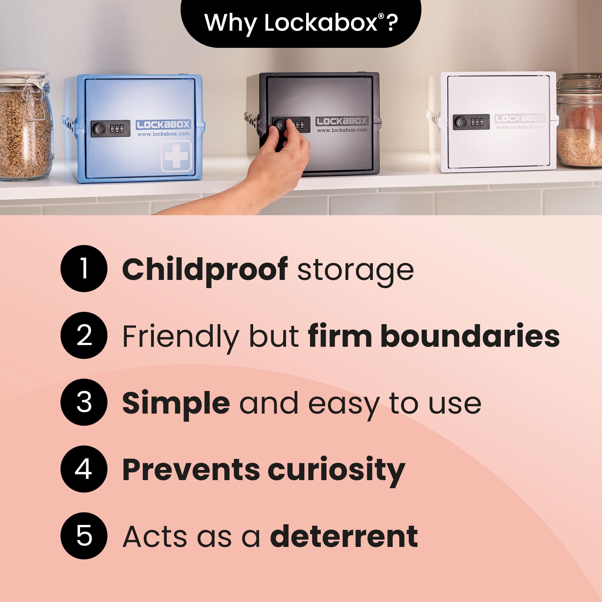 Lockabox One™ Jet | Premium Lockable Storage Box | 10 Litre Combination Lock Box For Food, Medicine & Home Safety | BPA-Safe